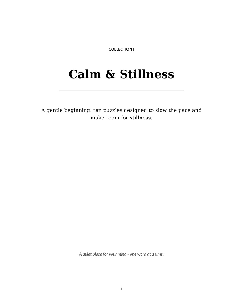Actual puzzle page from The Mindful Word Search Book